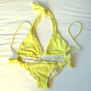 Bright yellow bikini